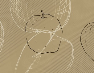 Illustrationen eines Apfels