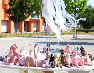 PID/VOTAVA Wiener Wasser: Jubiläumsbrunnen "WirWasser" von GELATIN entsteht in Favoriten; Modell