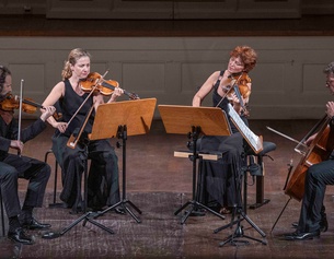 Gringolts Quartet 2026: Ilya Gringolts (Violine), Anahit Kurtikyan (Violine), Silvia Simionescu (Viola), Claudius Herrmann 