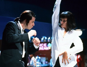 Pulp Fiction, Filmstill mit John Travolta und Uma Thurman 