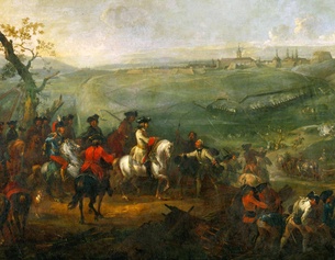 PICTUREDESK.COM/BRANDSTAETTER IMAGES/AUSTRIAN ARCHIVES Die Belagerung Prags, 1742, während dem Österreichischen Erbfolgekrieg (Ausschnitt eines Gemäldes)