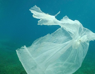 Zerrissenes Sackerl unter Wasser