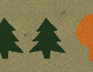 Illustration unterschiedlicher Bäume.