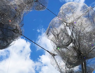 Glitzermetallnetzwolken