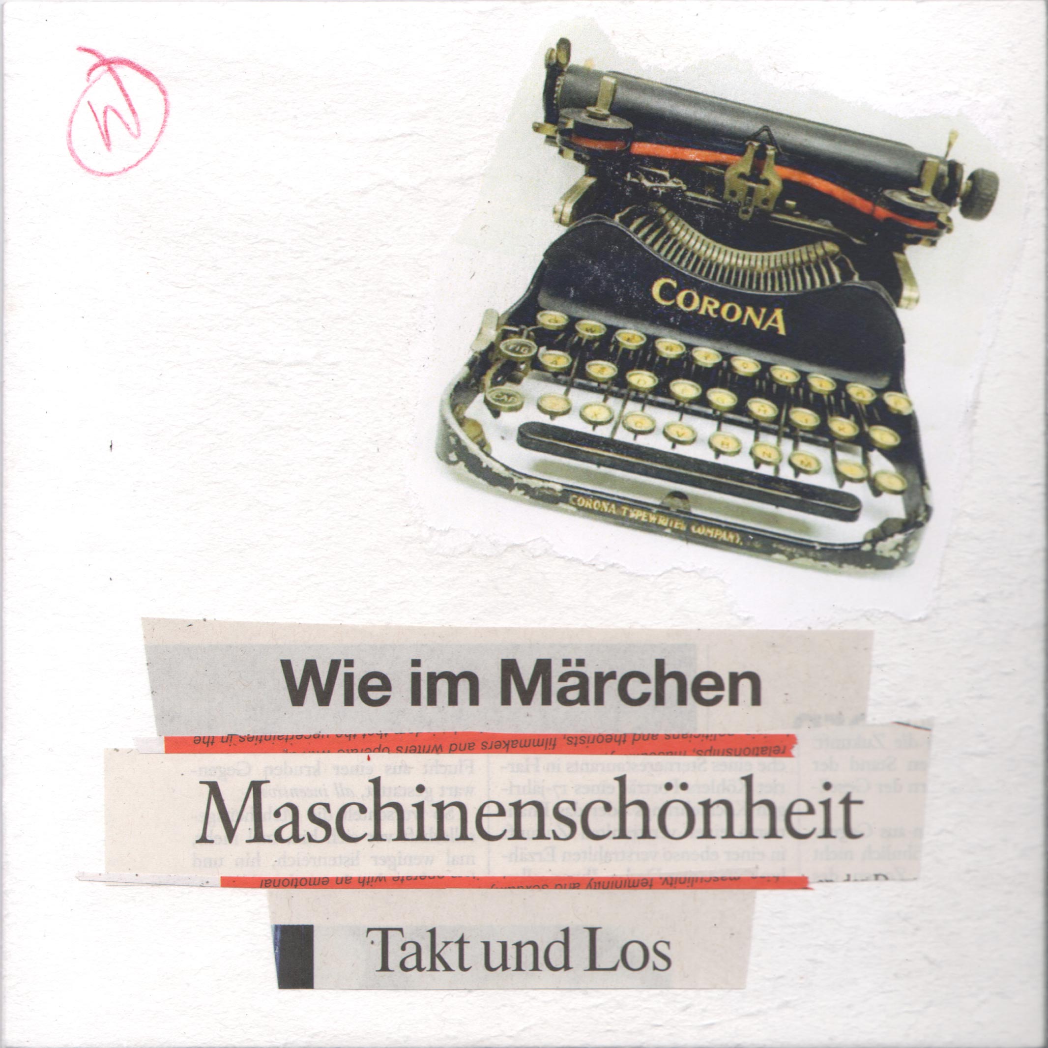 corona schreibmaschine, haiku-text: wie im märchen / maschinenschönheit / takt und los